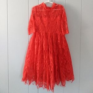 NWT Vintage Lace Red Dress
